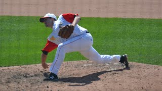 Submarine Pitcher Garrett Granitz Full Inning Lancaster Barnstormers 2018 [upl. by Arakahs506]