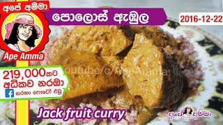 ✔ Authentic Sri Lankan Jack fruit curryPollos curryපොලොස් ඇඹුල Ape Ammas cooking [upl. by Petty]