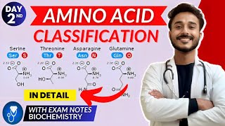 amino acid biochemistry  amino acid classification biochemistry  essential amino acid biochemistry [upl. by Llenoil]