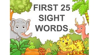 Top First 25 Sight Words Preschool Kindergarten  Kids Flashcard Learning Vocabulary Words Fry [upl. by Ztnarf]