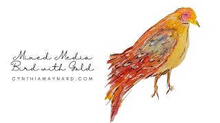 Brightly Colored Bird Painting with Winsor amp Newton Gold [upl. by Ariay403]