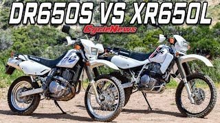 DR650S vs XR650L  Dual Sport Duel  Cycle News [upl. by Nitsej3]