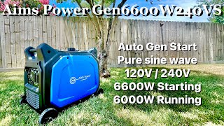 AIMS 6600Watt 120V240V AC Portable Inverter Generator Review [upl. by Latsyrd855]