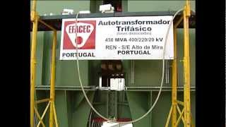 Threephase Power Transformer with Dissociated Phases 450 MVA  Alto de Mira Substation [upl. by Mokas539]