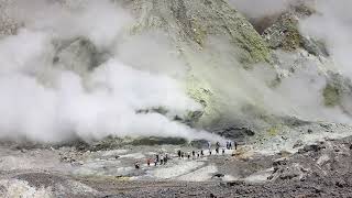 Tourists inside White Island volcano crater in 2010 [upl. by Kahl]