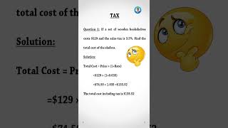 Tax Question  businessMahematics  ytviral [upl. by Airdnaed481]