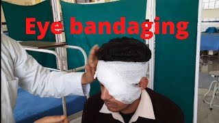 Eye bandaging by PC nursing procedure [upl. by Norven496]