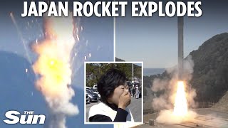 Japanese space rocket EXPLODES in huge fireball moments after takeoff in botched satellite launch [upl. by Wenda]