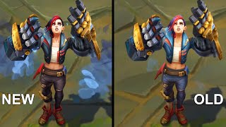 Arcane Brawler Vi New vs Old Texture Update Comparison League of Legends [upl. by Lahcear144]