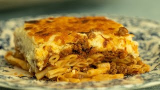 Classic Greek Pastitsio Pasta Tray Bake Lasagna [upl. by Pussej]