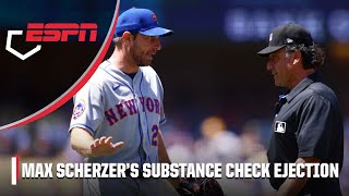 Mets Max Scherzer ejected after substance check 👀  MLB on ESPN [upl. by Asssilem]