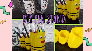 How to make pen and pencil stand from plastic bottle  waste plastic bottle craft ideas [upl. by Annez]