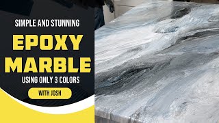 Pouring Beautiful Epoxy Marble With ONLY 3 Colors [upl. by Grearson]