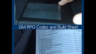 Reading GM RPO Glovebox Codes and Build Sheet [upl. by Athena]