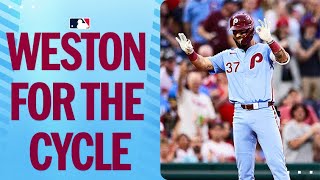 Weston Wilson hits for the cycle The 10th in Phillies HISTORY 🔔 [upl. by Madelyn]