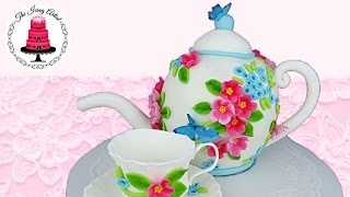 3D Carved Teapot Cake  How To With The Icing Artist [upl. by Yrbua]