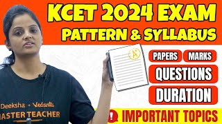 KCET 2024 Exam Pattern amp New Syllabus  Question Paper Marks Duration Exam Date [upl. by Nivre]