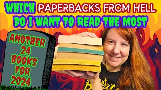 24 Paperbacks from Hell Books I Want to Read in 2024  24 Books for 2024  Horror Galore [upl. by Amyaj814]