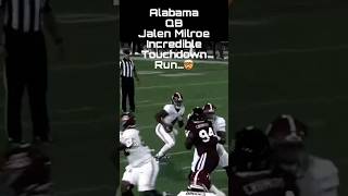 Jalen Milroe ELITE vision helps on the TOUCHDOWN for BAMA sports share [upl. by Savitt]