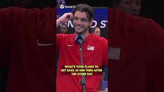 Frances Tiafoes HILARIOUS Prank On Taylor Fritz 🤣 [upl. by Ellissa]