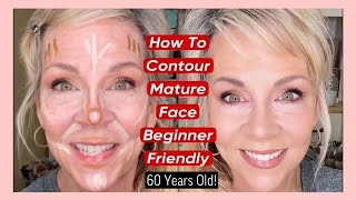 How To Contour Mature Face Beginner Friendly60 Years Old [upl. by Winters]