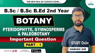 Pteridophyte Gymnosperm and Paleobotany  Important Questions  lecture1  Botany  iSTUDY Online [upl. by Virgilia157]