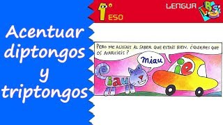 Acentuación de diptongos y triptongos 1º ESO Lengua [upl. by Ennagrom]