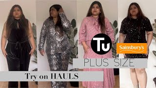 Sainsburys Tu Clothing Christmas Try On Haul for PLUS SIZE Fashionistasplusizefashion haulvideo [upl. by Lyrehc]