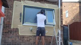 UPVC spraying Full house sprayed in anthracite grey with 2k paint [upl. by Gathers]