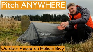 Pitch ANYWHERE Outdoor Research Helium Bivy [upl. by Velma233]