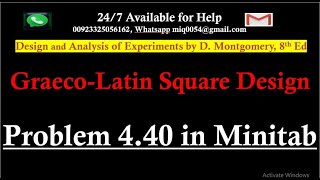 Graeco Latin Square Design in Minitab  Latin Square Design with Minitab  Problem 440 [upl. by Elehcir]