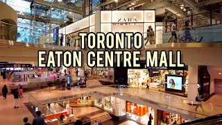 Toronto Saturday Eaton Centre Mall Walking Tour Canada 4k [upl. by Lamar]