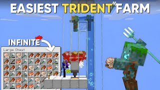 Minecraft Easiest Trident Farm 120  AFK Drowned Farm [upl. by Eimrej776]