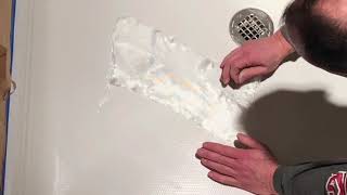 How To Repair A Cracked Shower Base Freedom Finishes Refinishing Products LLC [upl. by Elicec702]