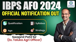 IBPS AFO 2024 Notification Out I Syllabus Form Filling Strategy [upl. by Houser510]