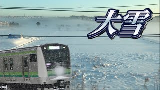 【関東大雪】【車窓】大雪の横浜線 中山〜十日市場 2018年1月23日 [upl. by Ahtaela]