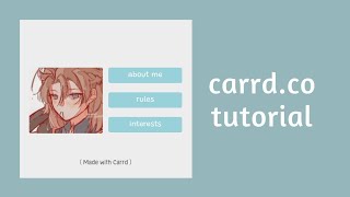 Simple「 carrdco 」tutorial ✰ buttons multiple pages and more [upl. by Adolf718]