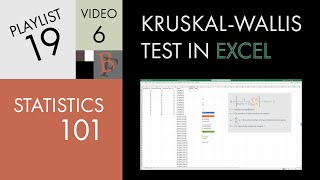 Statistics 101 Nonparametric Methods KruskalWallis Test in Excel [upl. by Nnairol]