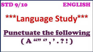 Punctuate the following l Language Study l Std 9th and 10th santoshmisal5122 [upl. by Piotr791]