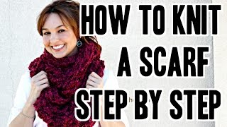 How To Knit A Scarf For Beginners Step By Step With Two Needles [upl. by Eleen923]