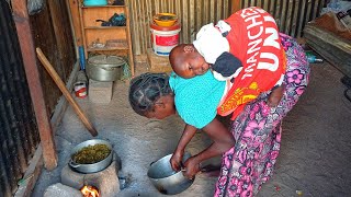 African village lifecooking delicious cameroonian vegetables for dinner Forelevillage [upl. by Gorlin]