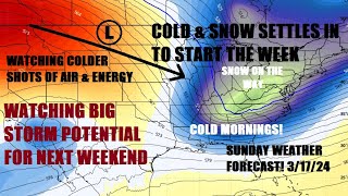 Cold amp snowy conditions for areas Freeze coming for the South Watching a system next weekend [upl. by Pinelli]