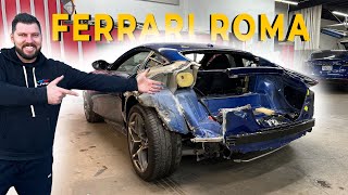 REBUILDING WRECKED 2022 FERRARI ROMA THAT THE INSURANCE COULDNT [upl. by Lenad]