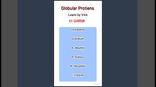 Trick to learn Globular Proteins knowledgeacademy chemistry [upl. by Wengert]