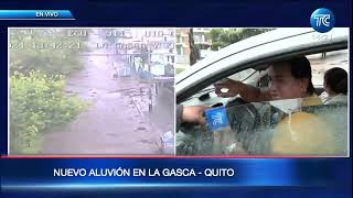 Se reporta un nuevo aluvión en el sector La Gasca en Quito [upl. by Aryahay]