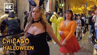 CHICAGO🇺🇸 2023 HALLOWEEN WEEKEND  SATURDAY NIGHT WALK  HUBBARD STREET 4K 60FPS [upl. by Shewmaker66]