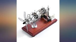 PeleusTech 16 Cylinders Stirling Engine 16 Cylinder Hot Air Stirling Engine Model review [upl. by Nollie]