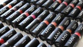 NYX Matte Lipstick Swatches  ALL 45 SHADES [upl. by Franci103]