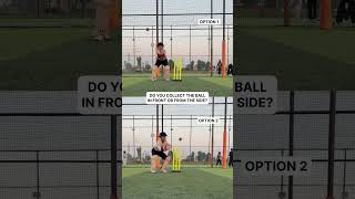 Do you collect the ball in front or from the side as a Wicket Keeper cricketshorts cricket [upl. by Ornie]