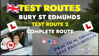 Driving Test Routes  UK Driving test preparation  Bury St Edmunds Route 2 Complete route [upl. by Espy]